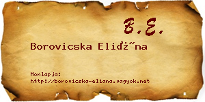 Borovicska Eliána névjegykártya